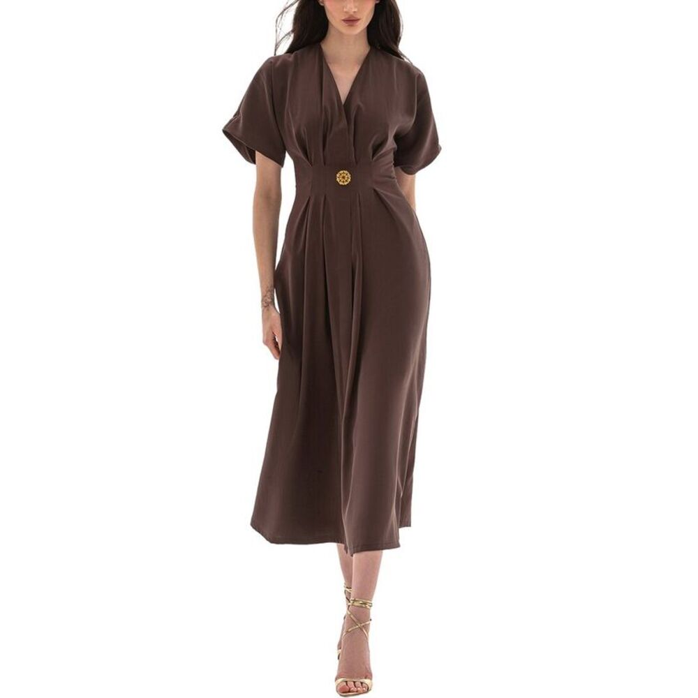 Bgl Womens  Midi Dress, Brown